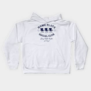 Home Plate Social Club, Midday, Softball Mom, Softball Dad, Softball Game Day, Softball Grandma, Softball Family Kids Hoodie